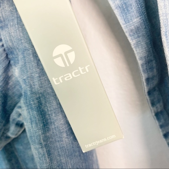 TRACTR NORDSTROM Big Girls Tie Front Blue Dress - Picture 5 of 7